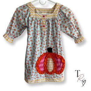Millie Jay NWT Fall Pumpkin Applique Tunic Top Dress Paisley Floral Print Size 5